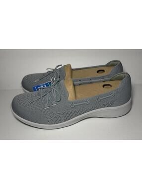 Skechers Relaxed Fit Gray Knit Slip On Boat Shoes 159562
